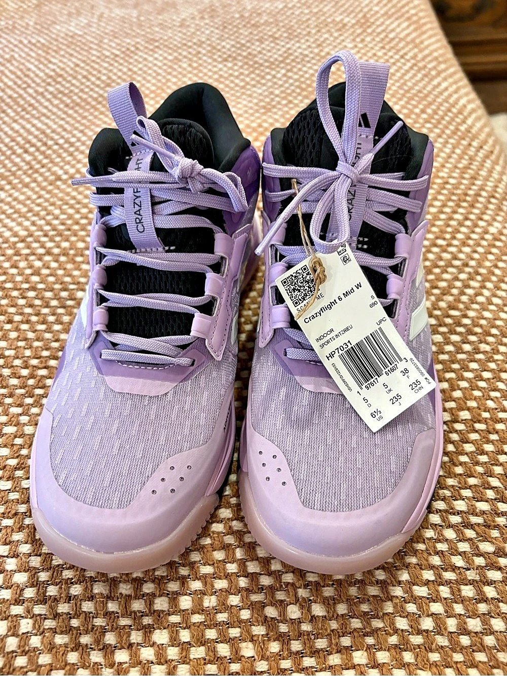 adidas Crazyflight 6 Mid Indoor (Powder Plum) 6 Mid Indoor Athletic Shoes Purple